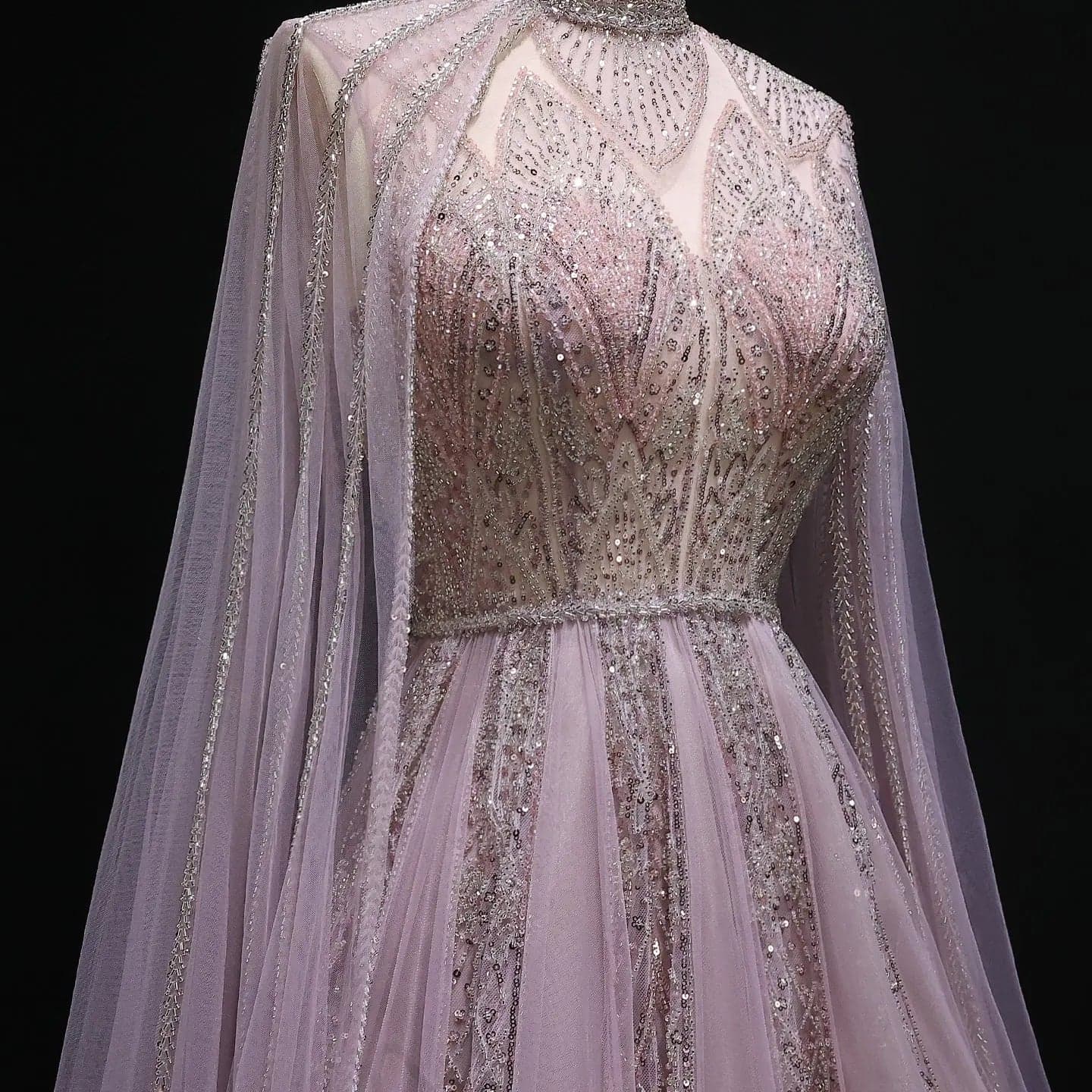 فستان سهرة بأكمام كاب SS050