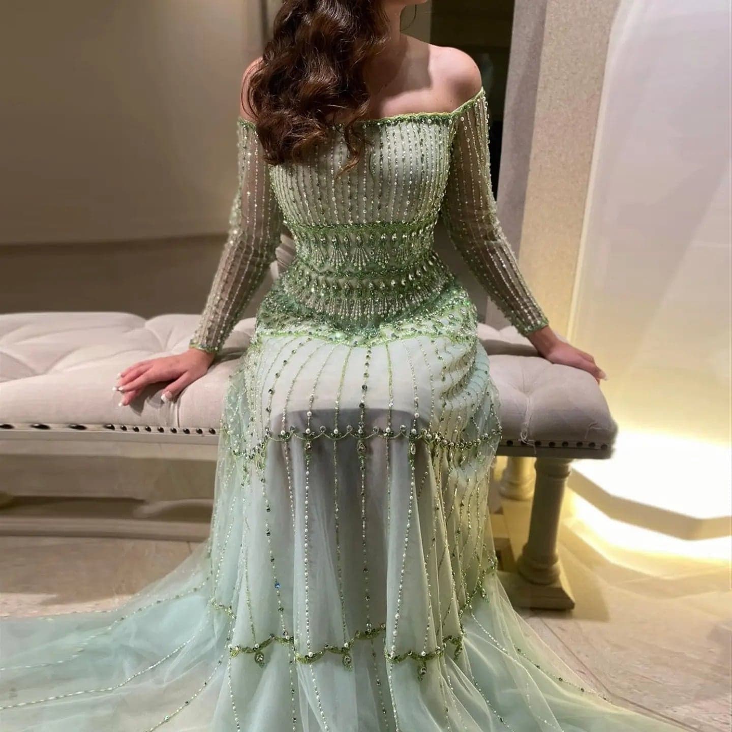 فستان سهرة بأكتاف مكشوفة SS588